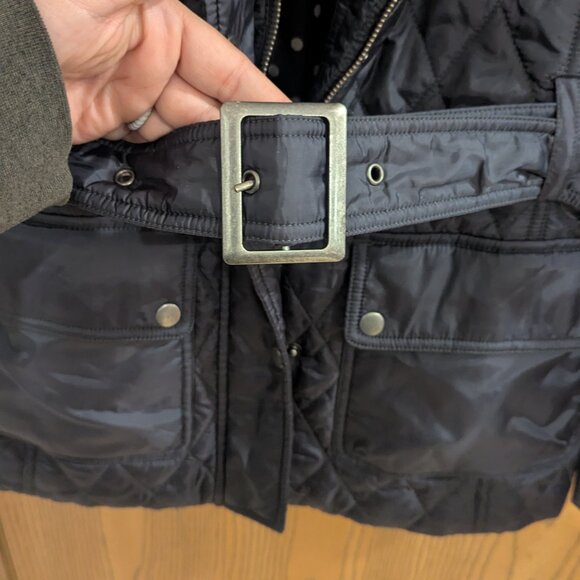 Banana Republic Factory Quilted Coat-Navy Blue Size Small - Picture 5 of 6
